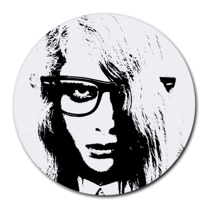 Hipster Zombie Girl 8  Mouse Pad (Round)