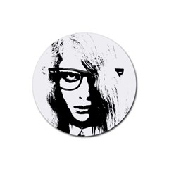Hipster Zombie Girl Drink Coasters 4 Pack (round) by chivieridesigns
