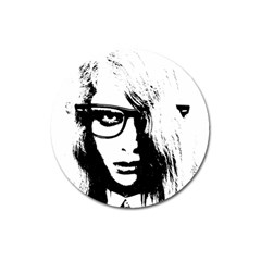 Hipster Zombie Girl Magnet 3  (round) by chivieridesigns