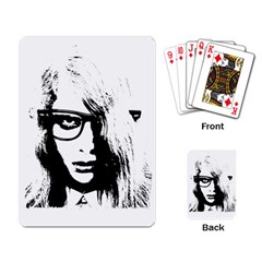 Hipster Zombie Girl Playing Cards Single Design by chivieridesigns