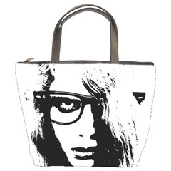 Hipster Zombie Girl Bucket Handbag by chivieridesigns