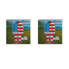 Painted Flag Big Foot Homo Erec Cufflinks (square) by creationtruth