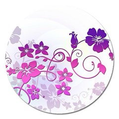 Floral Garden Magnet 5  (round) by Colorfulart23