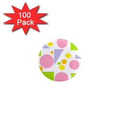 Spring Geometrics 1  Mini Button Magnet (100 Pack) by StuffOrSomething