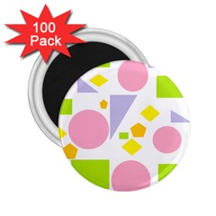 Spring Geometrics 2 25  Button Magnet (100 Pack) by StuffOrSomething