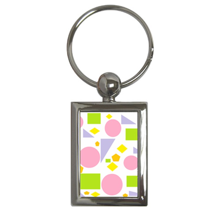 Spring Geometrics Key Chain (Rectangle)