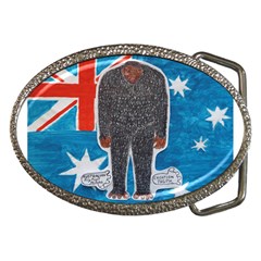 Big Foot H,australia Flag Belt Buckle (oval) by creationtruth