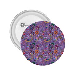 Purple Paisley 2 25  Button