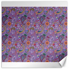 Purple Paisley Canvas 20  X 20  (unframed)