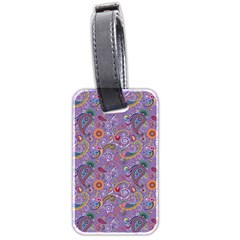 Purple Paisley Luggage Tag (two Sides) by StuffOrSomething