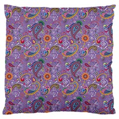 Purple Paisley Large Cushion Case (single Sided)  by StuffOrSomething