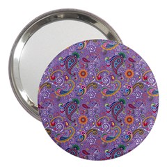 Purple Paisley 3  Handbag Mirror