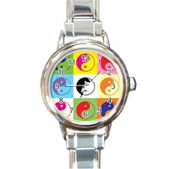 Ying Yang   Round Italian Charm Watch by Siebenhuehner