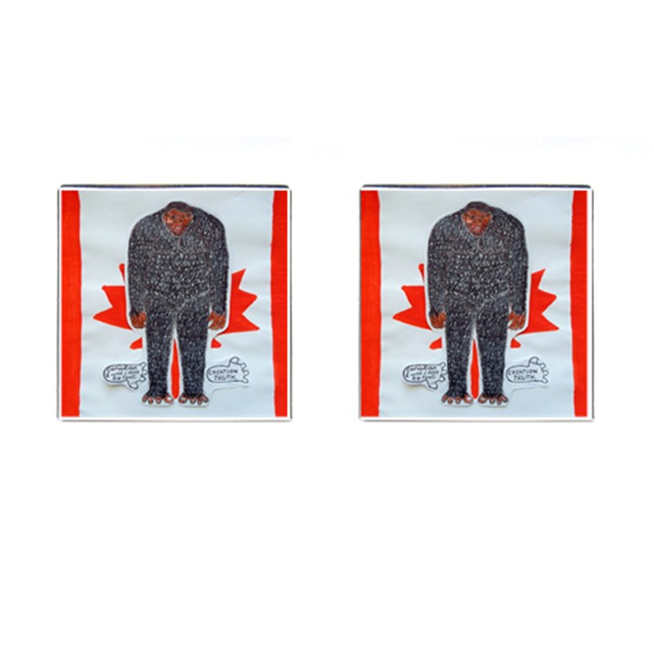 Big Foot H, Canada Flag Cufflinks (Square)