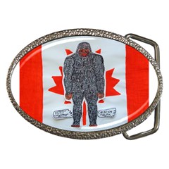 Big Foot A, Canada Flag Belt Buckle (oval) by creationtruth