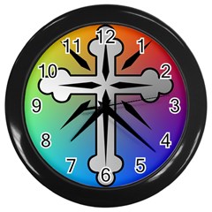 Cross Wall Clock (black)