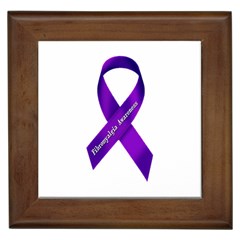 Fibro Awareness Ribbon Framed Ceramic Tile by FunWithFibro