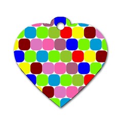 Color Dog Tag Heart (two Sided)