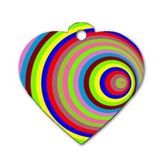 Color Dog Tag Heart (one Sided) 