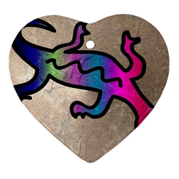 Lizard Heart Ornament (Two Sides)