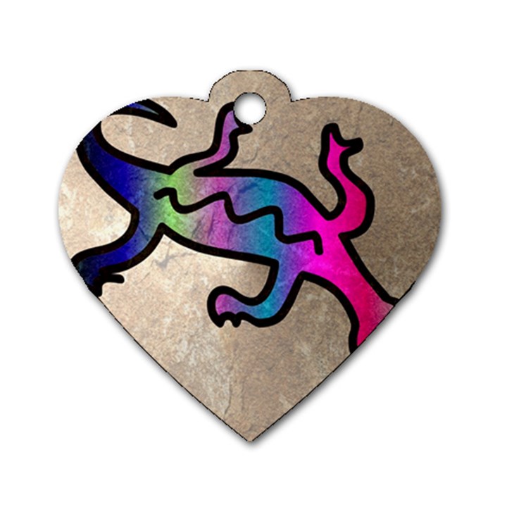 Lizard Dog Tag Heart (One Sided) 