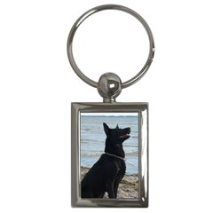 Black German Shepherd Key Chain (rectangle) by StuffOrSomething