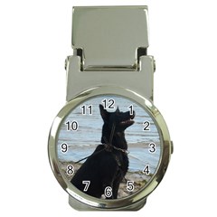 Black German Shepherd Money Clip With Watch by StuffOrSomething