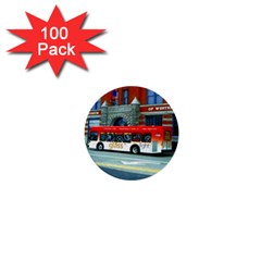 Double Decker Bus - Ave Hurley -  1  Mini Button (100 Pack) by ArtRave2