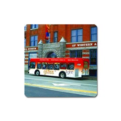 Double Decker Bus   Ave Hurley   Magnet (square)