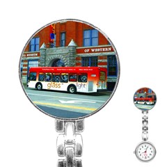 Double Decker Bus   Ave Hurley   Stainless Steel Nurses Watch by ArtRave2