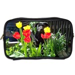 Black GSD Pup Travel Toiletry Bag (Two Sides) Back