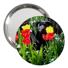 Black Gsd Pup 3  Handbag Mirror by StuffOrSomething