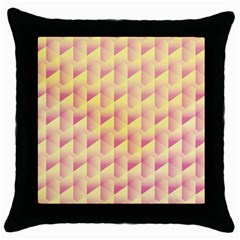 Geometric Pink & Yellow  Black Throw Pillow Case by Zandiepants