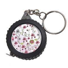 Pink Whimsical Flowers On Pink Measuring Tape by Zandiepants