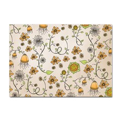 Yellow Whimsical Flowers  A4 Sticker 100 Pack by Zandiepants