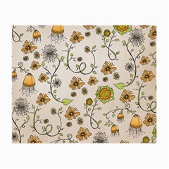 Yellow Whimsical Flowers  Glasses Cloth (small) by Zandiepants