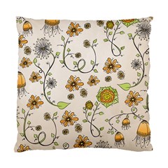 Yellow Whimsical Flowers  Cushion Case (two Sided)  by Zandiepants