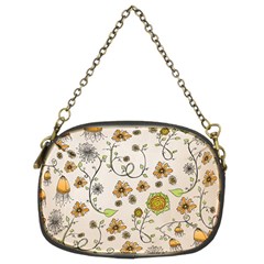 Yellow Whimsical Flowers  Chain Purse (two Sided)  by Zandiepants