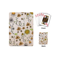 Yellow Whimsical Flowers  Playing Cards (mini) by Zandiepants