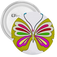 Color Butterfly  3  Button by Colorfulart23