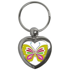 Color Butterfly  Key Chain (heart) by Colorfulart23