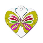 Color Butterfly  Dog Tag Heart (Two Sided) Back