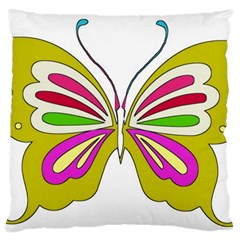 Color Butterfly  Large Cushion Case (two Sided)  by Colorfulart23