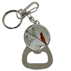 Sweet Red Cardinal Bottle Opener Key Chain by rokinronda