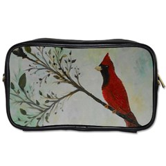 Sweet Red Cardinal Travel Toiletry Bag (one Side) by rokinronda