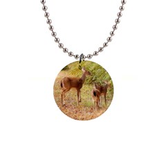Deer In Nature Button Necklace