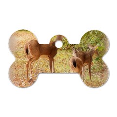 Deer In Nature Dog Tag Bone (one Sided)