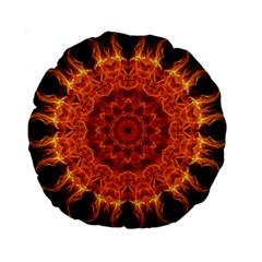 Flaming Sun 15  Premium Round Cushion  by Zandiepants