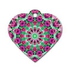 Flower Garden Dog Tag Heart (two Sided) by Zandiepants