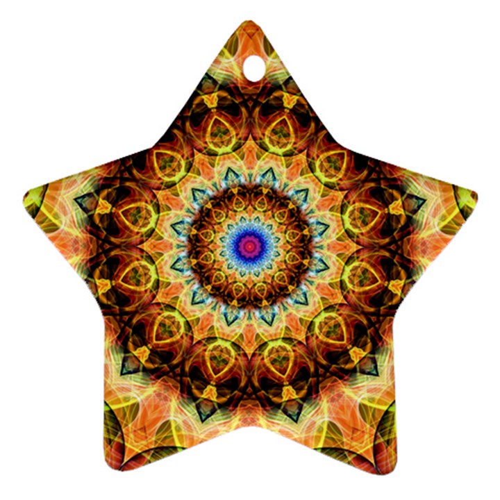 Ochre Burnt Glass Star Ornament